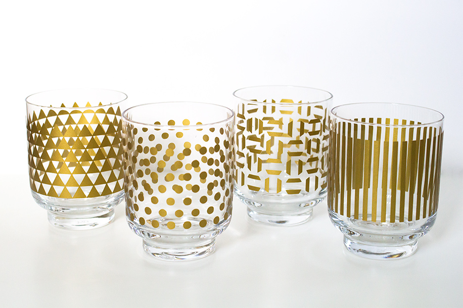 Sarah Hearts DIY Metallic Print Glassware