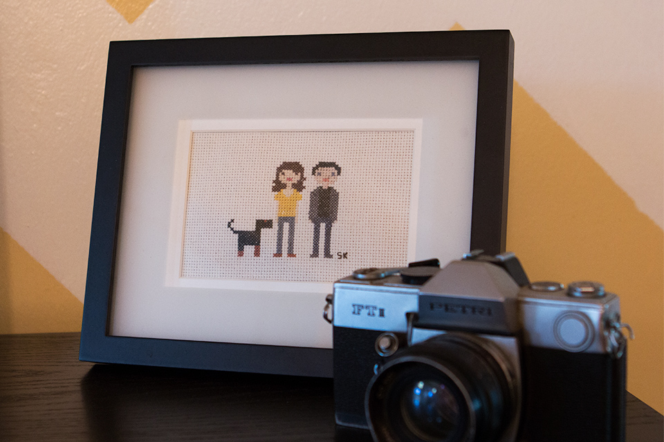 House Tour: Cross Stitch Family Portrait